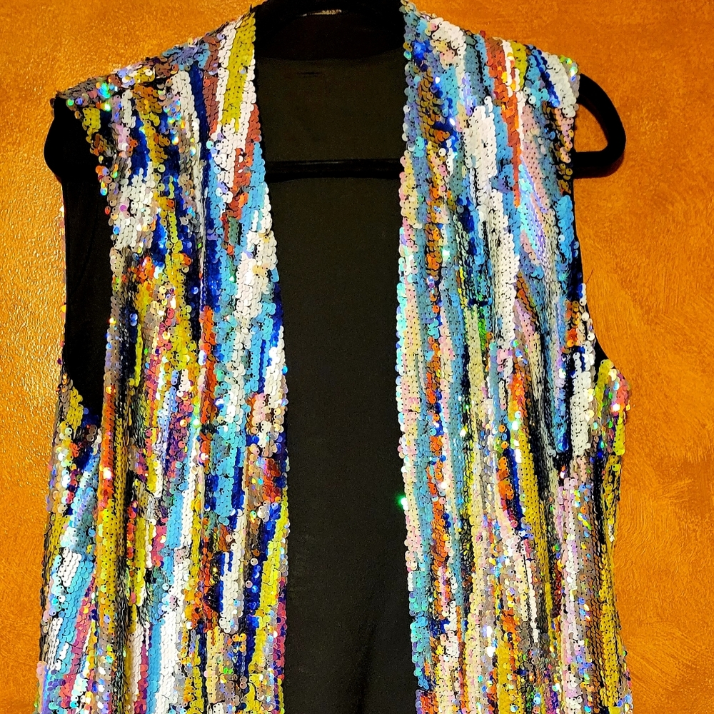 Sexy designer sequin cloak/vest.